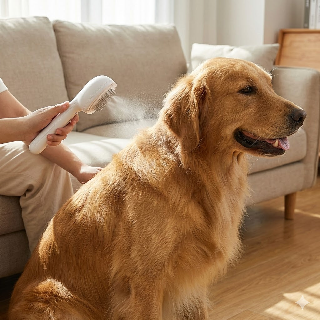 Cepillo de Vapor "Anti-Pelos" 3 en 1 [Masajea + Limpia + Deslanada]