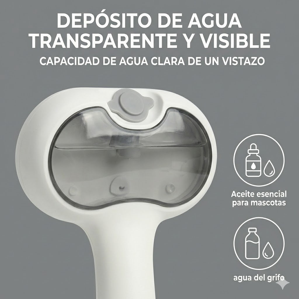 Cepillo de Vapor "Anti-Pelos" 3 en 1 [Masajea + Limpia + Deslanada]